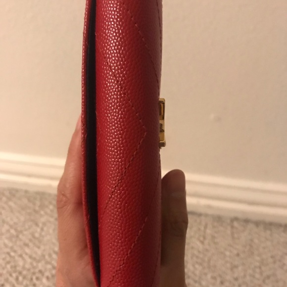 Red saint Laurent envelope wallet/ dustbag - Picture 5 of 8